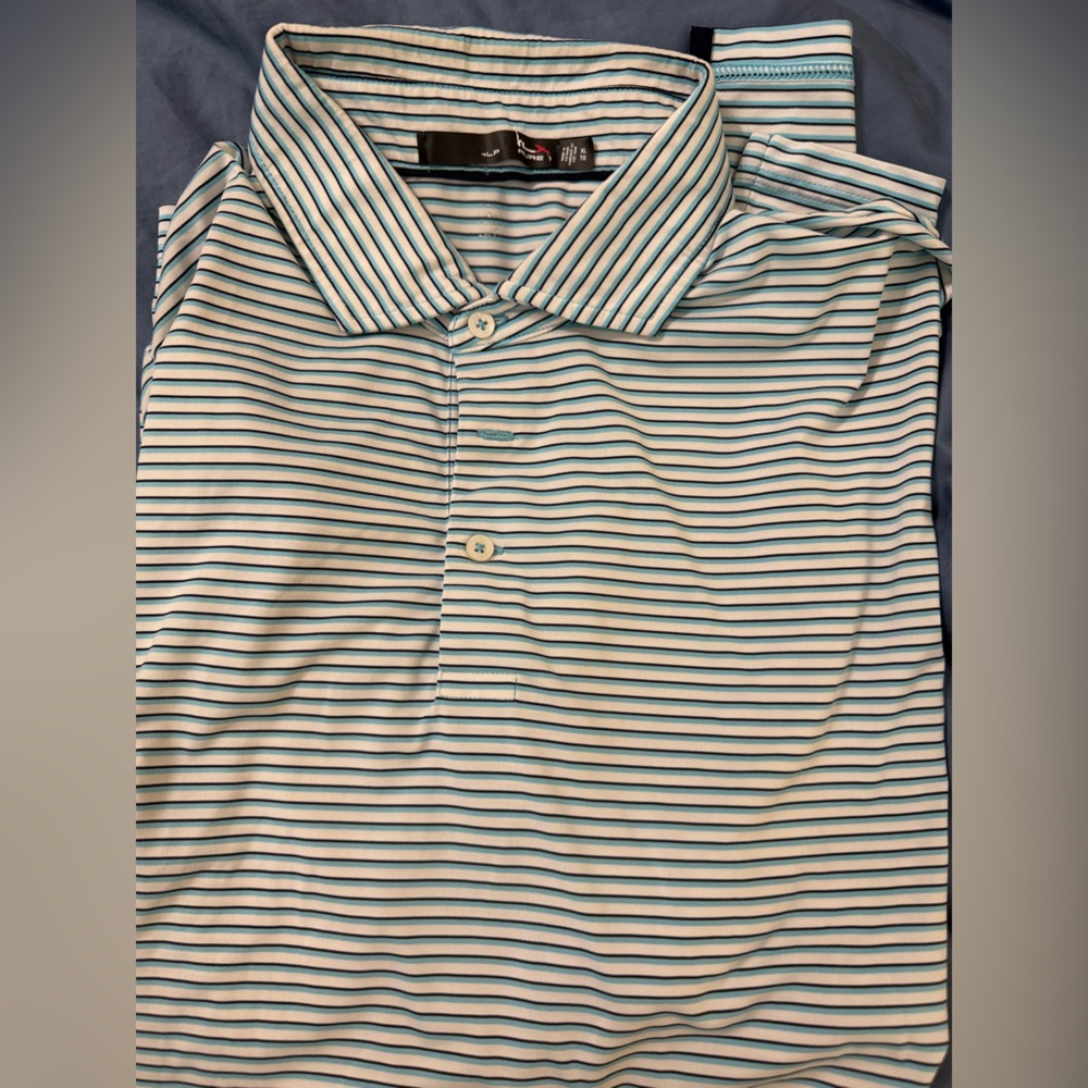 RLX Ralph Lauren Blue and White Striped Men's Shirt